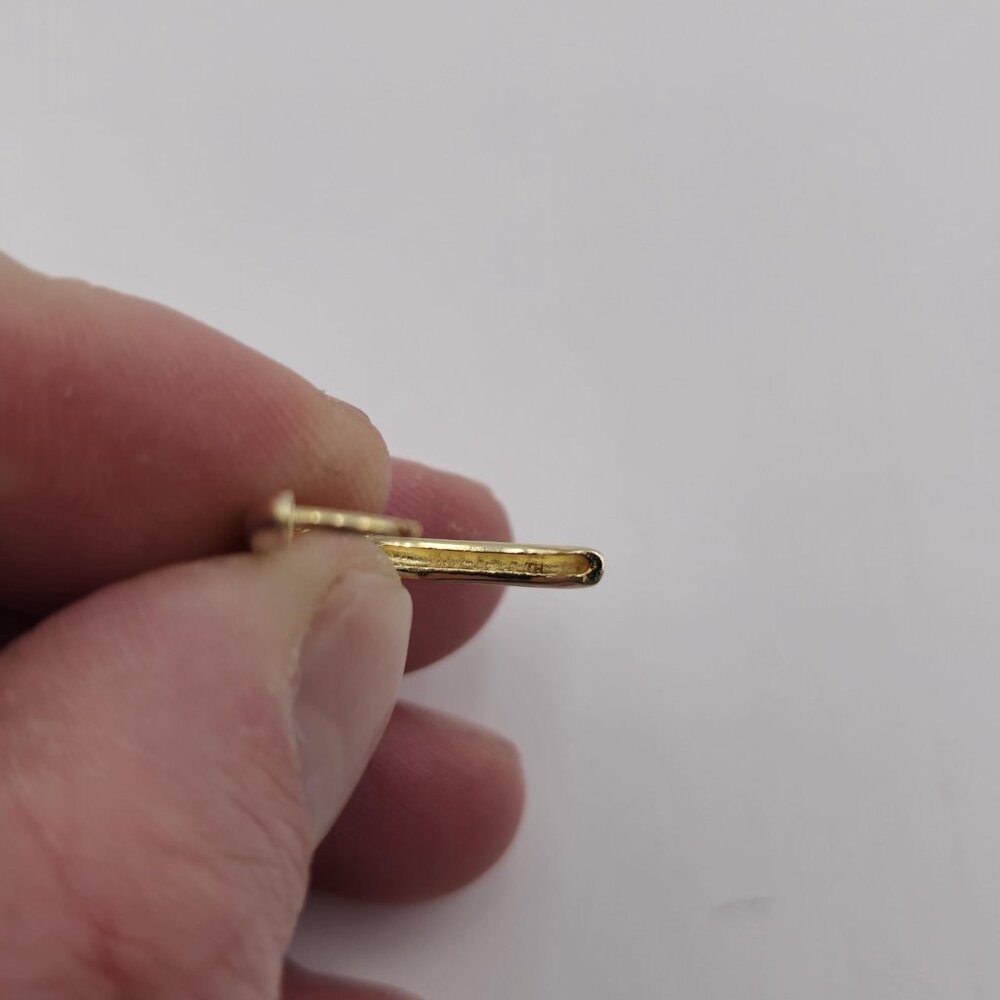 Gold Over Sterling Silver Small Cute Shape Hoop Earrings A2483 - Picture 4 of 6